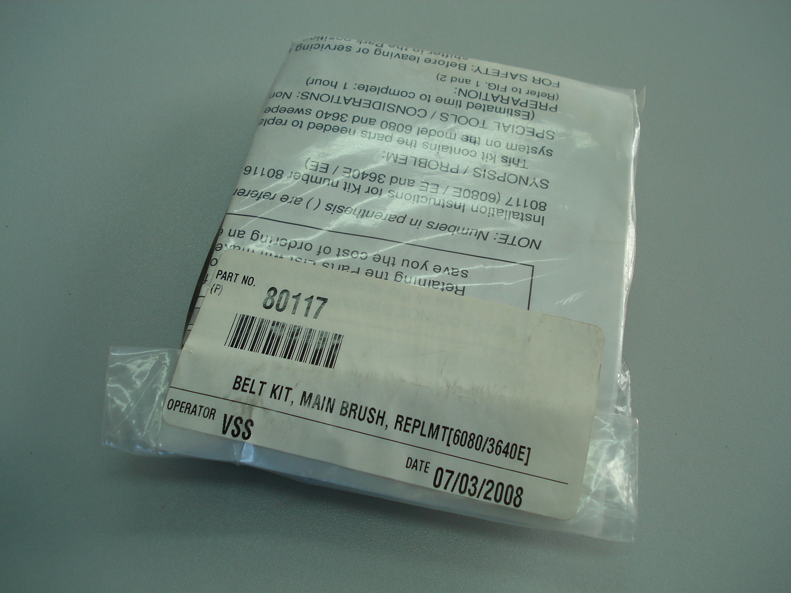 řemen kartáče kit TENNANT PN 80117
